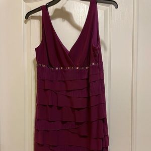 Maroon SL Fashions Dress with Beading and Ruching